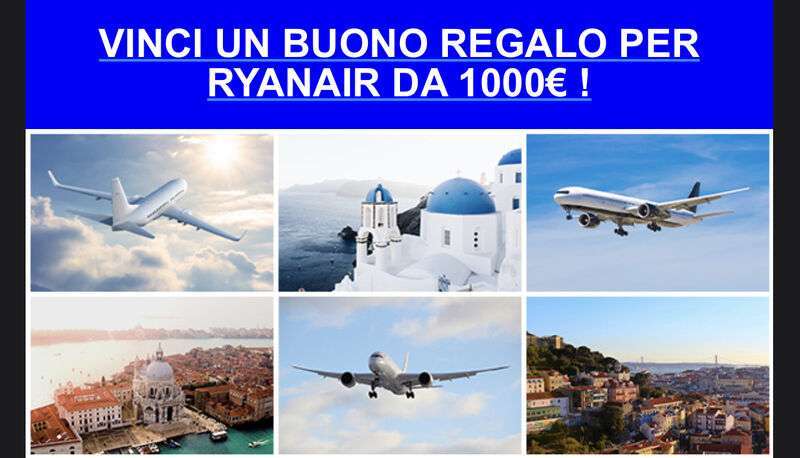 Attenzione alla truffa del buono Ryanair da 1000 euro
