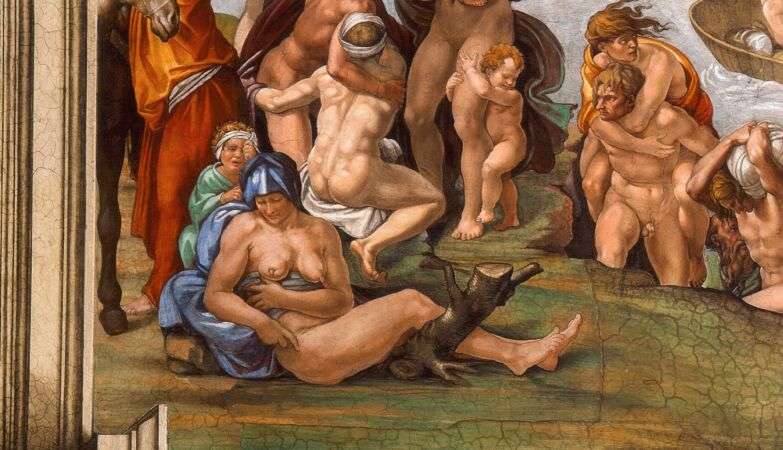 “Il Diluvio Universale” di Michelangelo: la possibile rappresentazione di una donna malata di cancro al seno